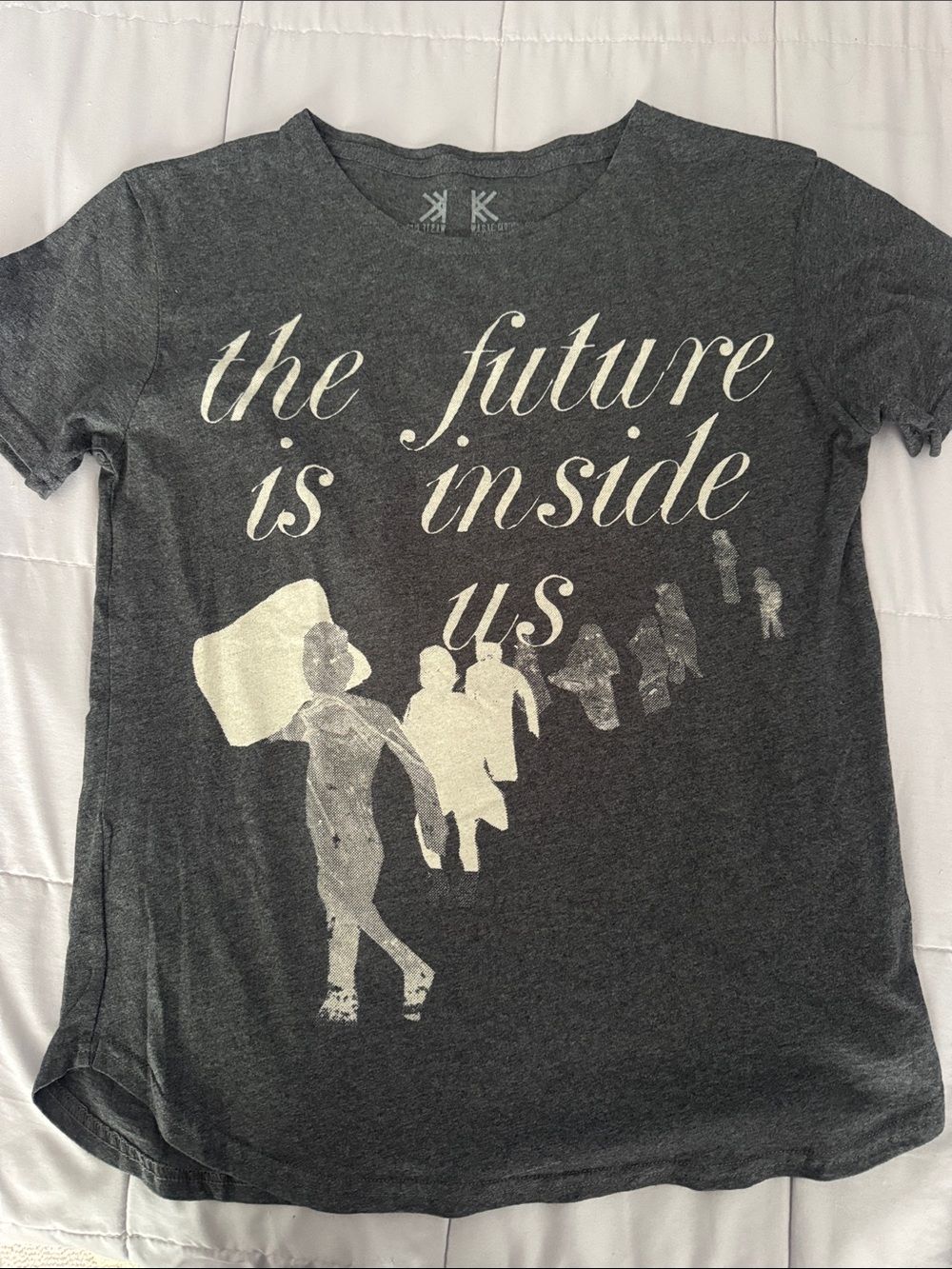 W.A.S.T.E. - 'The Future Is Inside Us' RADIOHEAD shirt in Charcoal